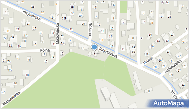 Zielonka, Inżynierska, 3, mapa Zielonka