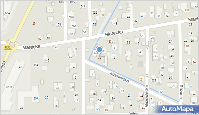 Zielonka, Inżynierska, 32, mapa Zielonka