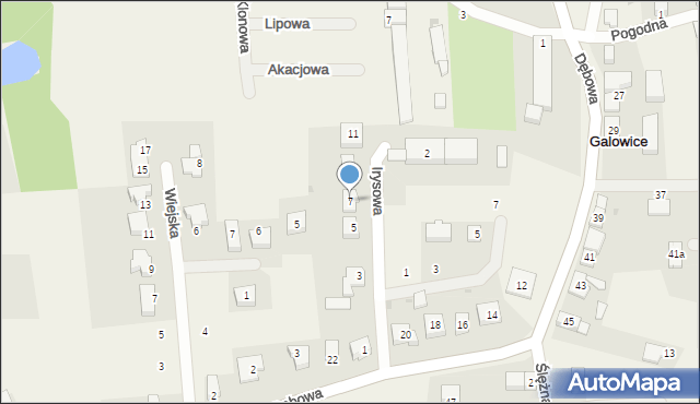 Galowice, Irysowa, 7, mapa Galowice