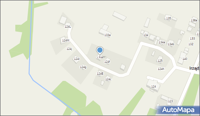 Irządze, Irządze, 124h, mapa Irządze