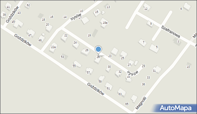 Koszalin, Irysów, 28, mapa Koszalina