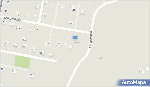 Kraków, Irzykowskiego Karola, 16, mapa Krakowa