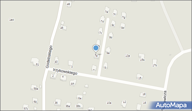 Kraków, Irzykowskiego Karola, 7a, mapa Krakowa