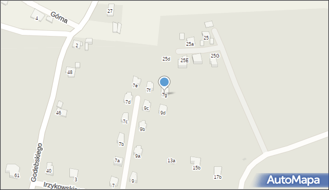 Kraków, Irzykowskiego Karola, 7g, mapa Krakowa