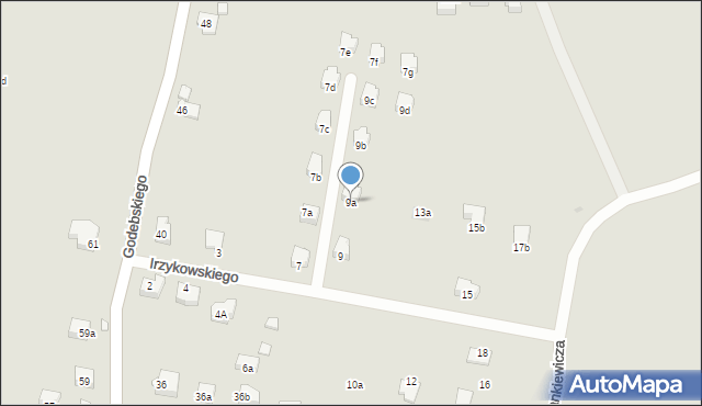 Kraków, Irzykowskiego Karola, 9a, mapa Krakowa