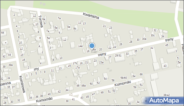 Łódź, Ireny, 18, mapa Łodzi