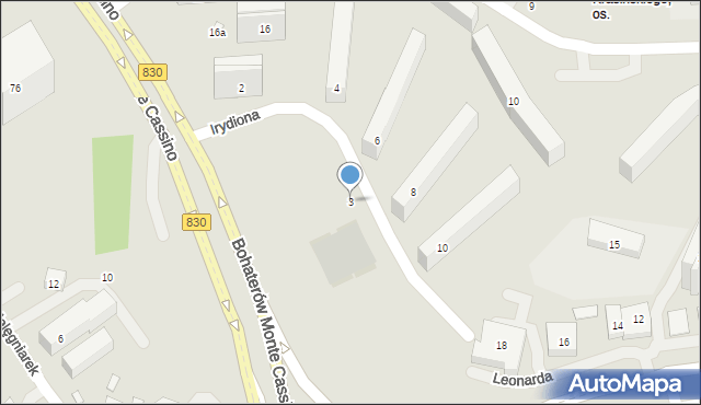 Lublin, Irydiona, 3, mapa Lublina