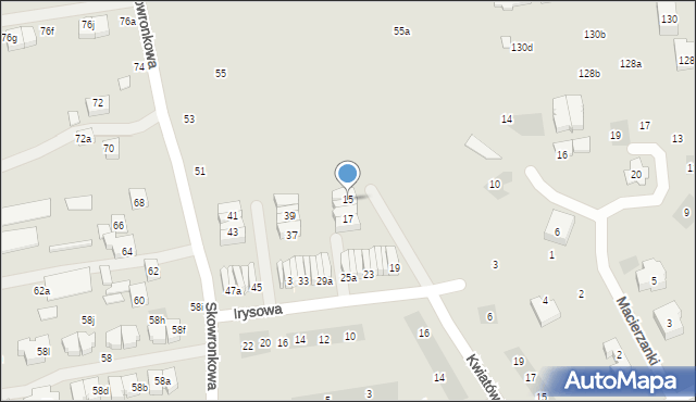Lublin, Irysowa, 15, mapa Lublina