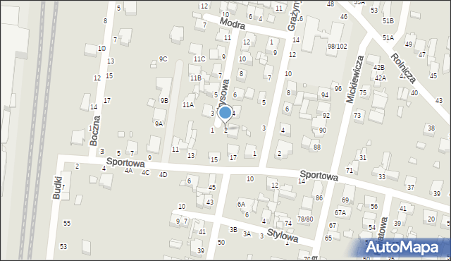 Piotrków Trybunalski, Irysowa, 2, mapa Piotrków Trybunalski