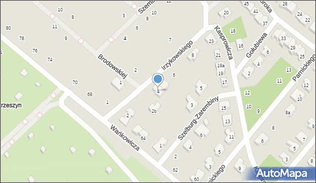 Poznań, Irzykowskiego Karola, 4, mapa Poznania