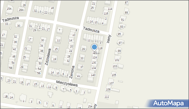 Pruszków, Ireny, 122, mapa Pruszków