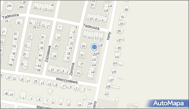 Pruszków, Ireny, 124, mapa Pruszków