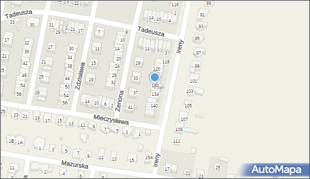 Pruszków, Ireny, 132, mapa Pruszków