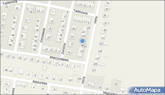 Pruszków, Ireny, 136, mapa Pruszków