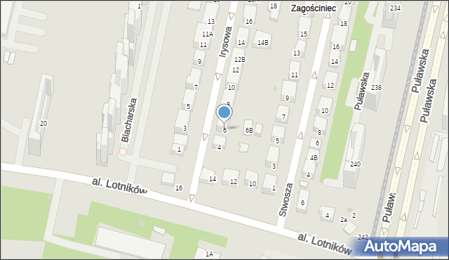 Warszawa, Irysowa, 6, mapa Warszawy