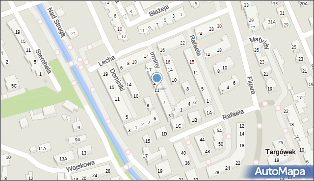 Warszawa, Irminy, 11, mapa Warszawy