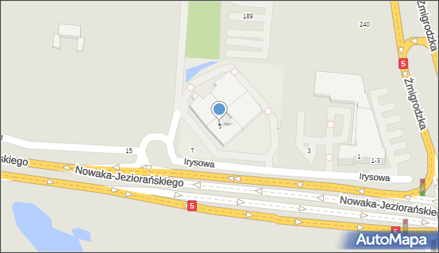 Wrocław, Irysowa, 5, mapa Wrocławia