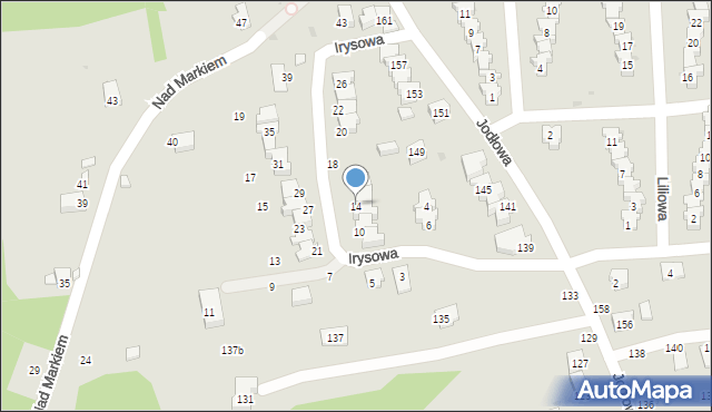 Żywiec, Irysowa, 14, mapa Żywiec