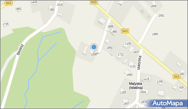 Istebna, Istebna, 1016, mapa Istebna