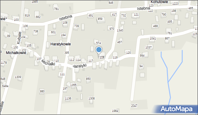 Istebna, Istebna, 118a, mapa Istebna