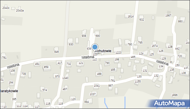 Istebna, Istebna, 123, mapa Istebna