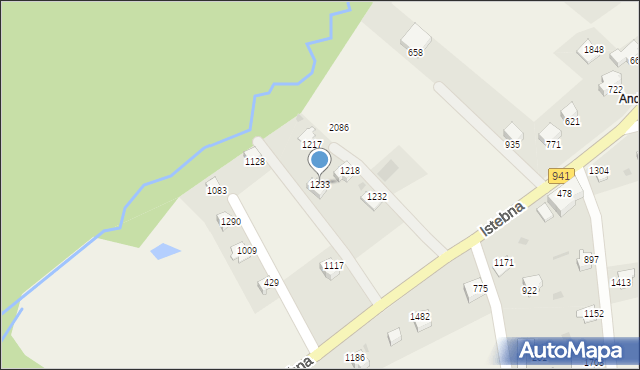 Istebna, Istebna, 1233, mapa Istebna