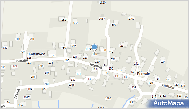 Istebna, Istebna, 126, mapa Istebna