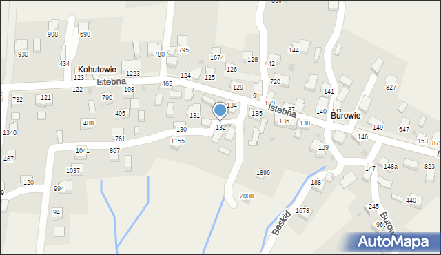 Istebna, Istebna, 132, mapa Istebna