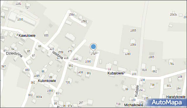 Istebna, Istebna, 1747, mapa Istebna