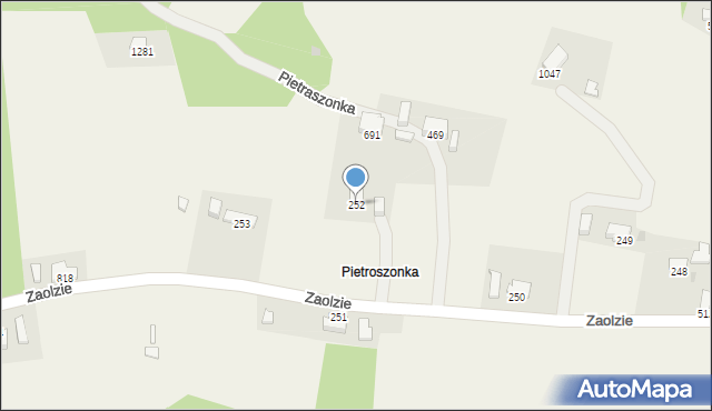 Istebna, Istebna, 252, mapa Istebna