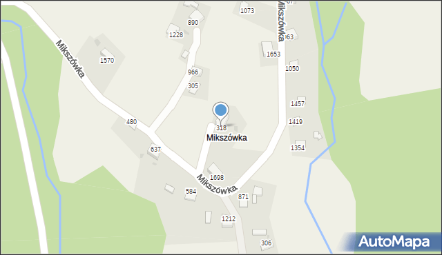 Istebna, Istebna, 318, mapa Istebna