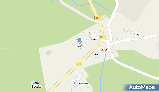 Istebna, Istebna, 375, mapa Istebna