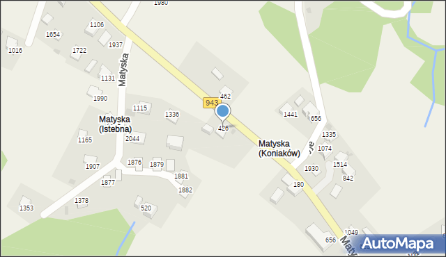 Istebna, Istebna, 426, mapa Istebna