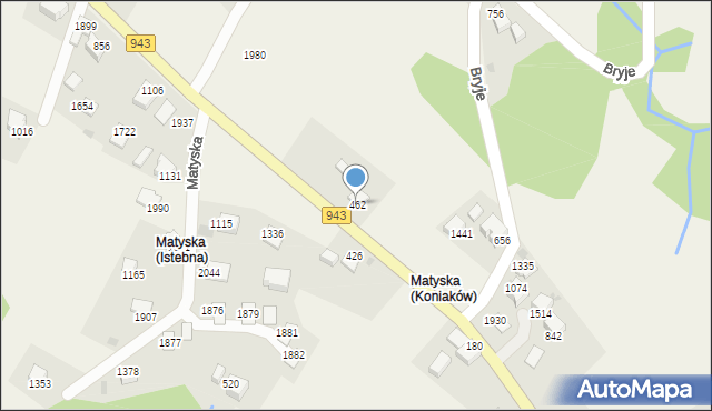 Istebna, Istebna, 462, mapa Istebna