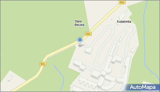 Istebna, Istebna, 500, mapa Istebna