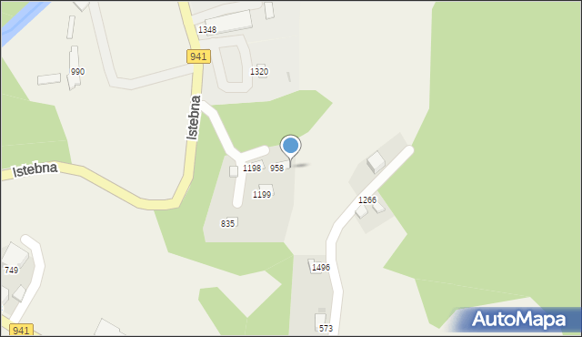 Istebna, Istebna, 598, mapa Istebna