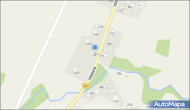 Istebna, Istebna, 63, mapa Istebna