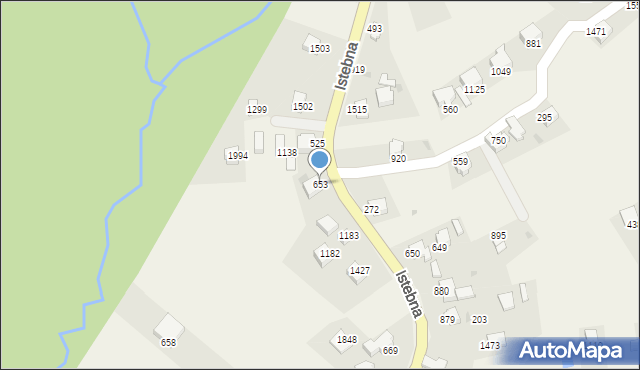 Istebna, Istebna, 653, mapa Istebna