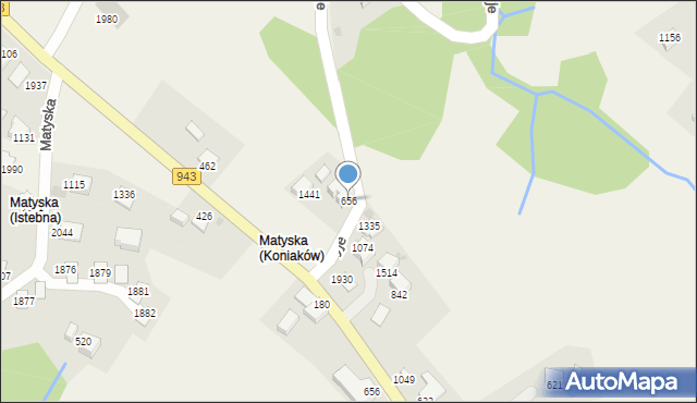 Istebna, Istebna, 656, mapa Istebna