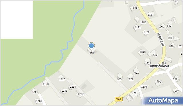 Istebna, Istebna, 658, mapa Istebna