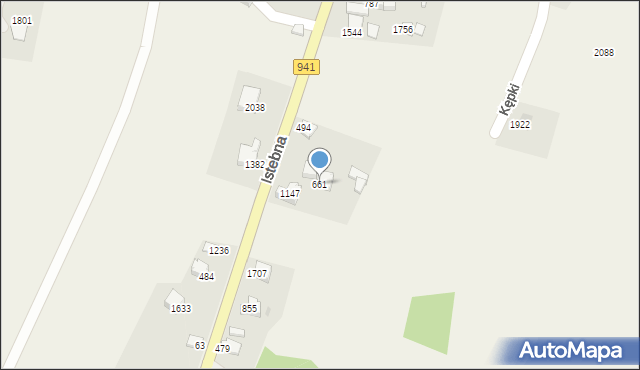 Istebna, Istebna, 661, mapa Istebna