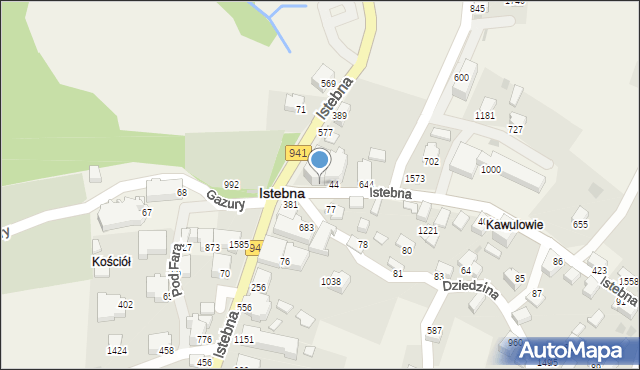 Istebna, Istebna, 700, mapa Istebna