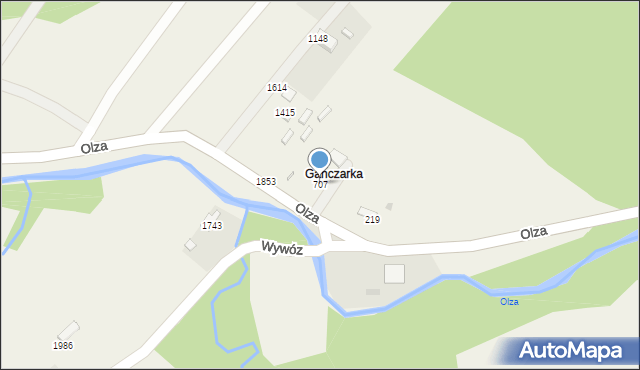 Istebna, Istebna, 707, mapa Istebna