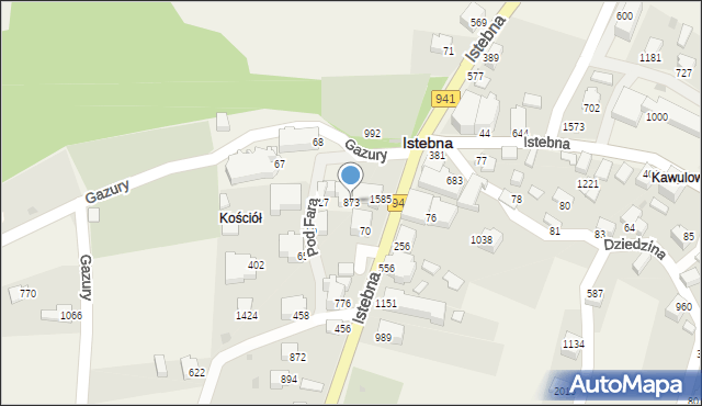 Istebna, Istebna, 873, mapa Istebna