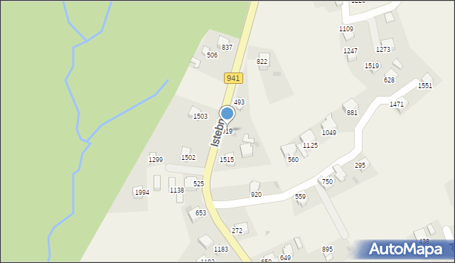 Istebna, Istebna, 919, mapa Istebna