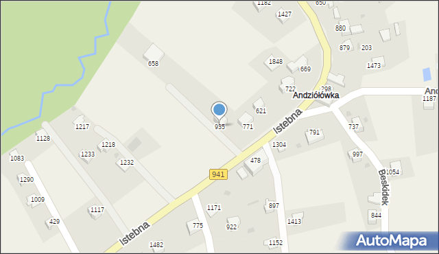 Istebna, Istebna, 935, mapa Istebna