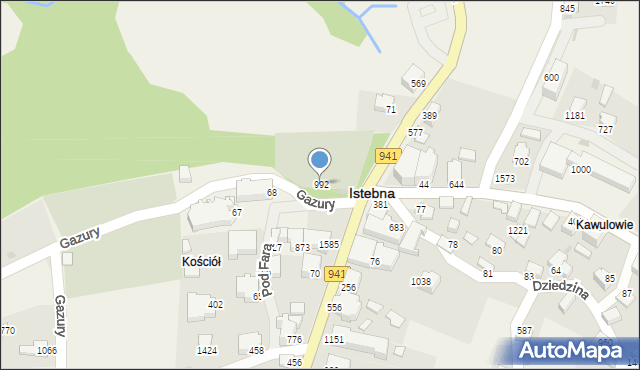 Istebna, Istebna, 992, mapa Istebna