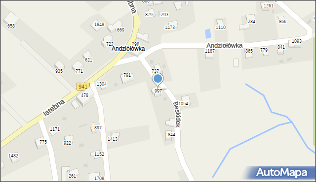 Istebna, Istebna, 997, mapa Istebna