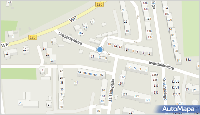Gryfino, Iwaszkiewicza Jarosława, 11, mapa Gryfino