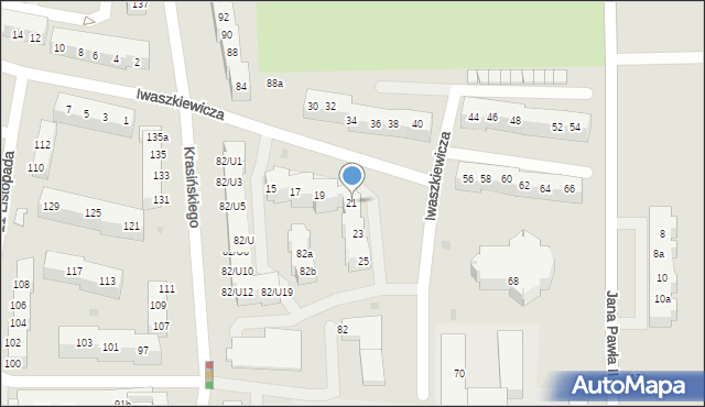 Gryfino, Iwaszkiewicza Jarosława, 21, mapa Gryfino